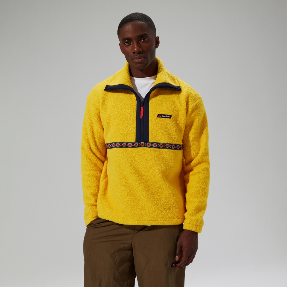 Unisex Rhynie Aztec Half Zip Fleece - Yellow/Blue