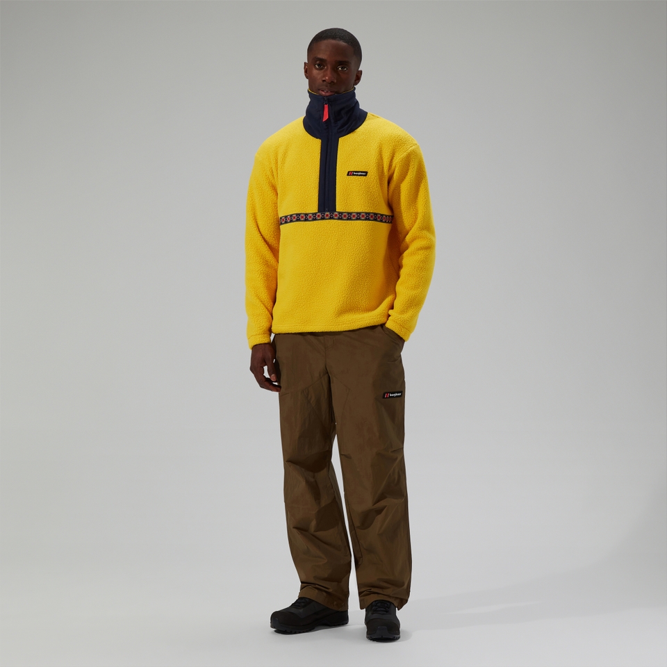 Unisex Rhynie Aztec Half Zip Fleece - Yellow/Blue