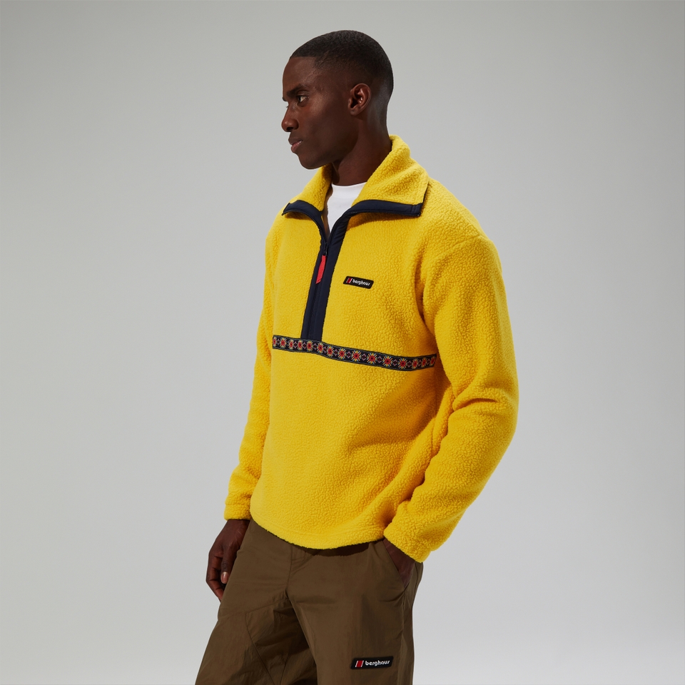 Unisex Rhynie Aztec Half Zip Fleece - Yellow/Blue
