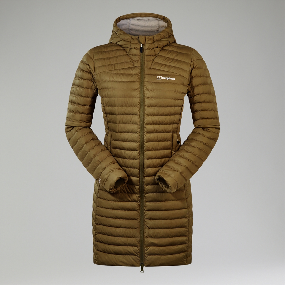 Nula Lange Micro Jacket für Damen - Grün