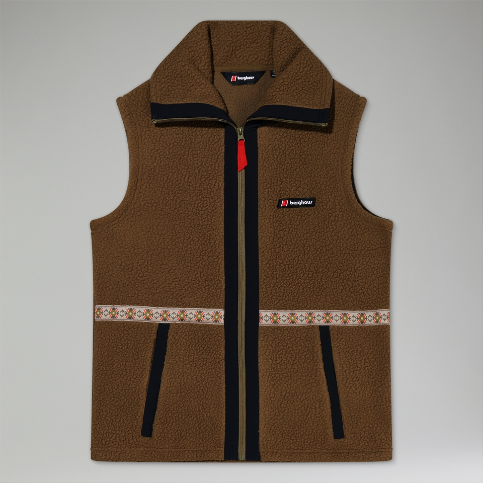 Fleece-Gilet Rhynie Aztec Unisex-Jacke - Braun/Schwarz