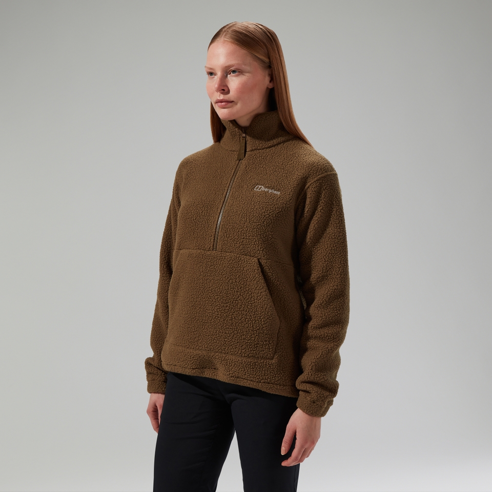 Women's Hawksker Half Zip Fleece - Brown