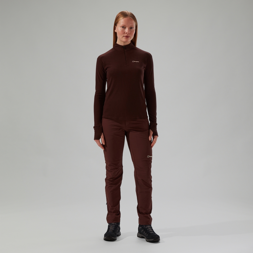 Halb-Zip Ivyhill Damen-Top - Braun