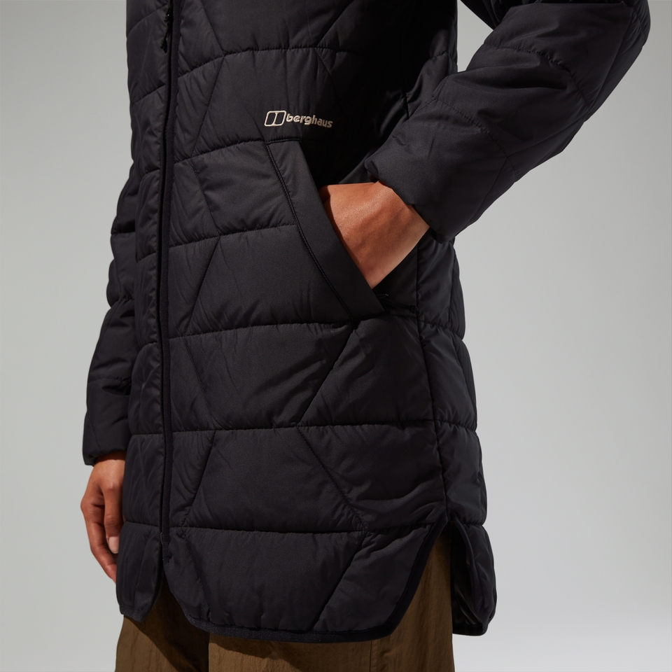 Gesteppt-isolierte Netherdene Damen-Jacke - Schwarz