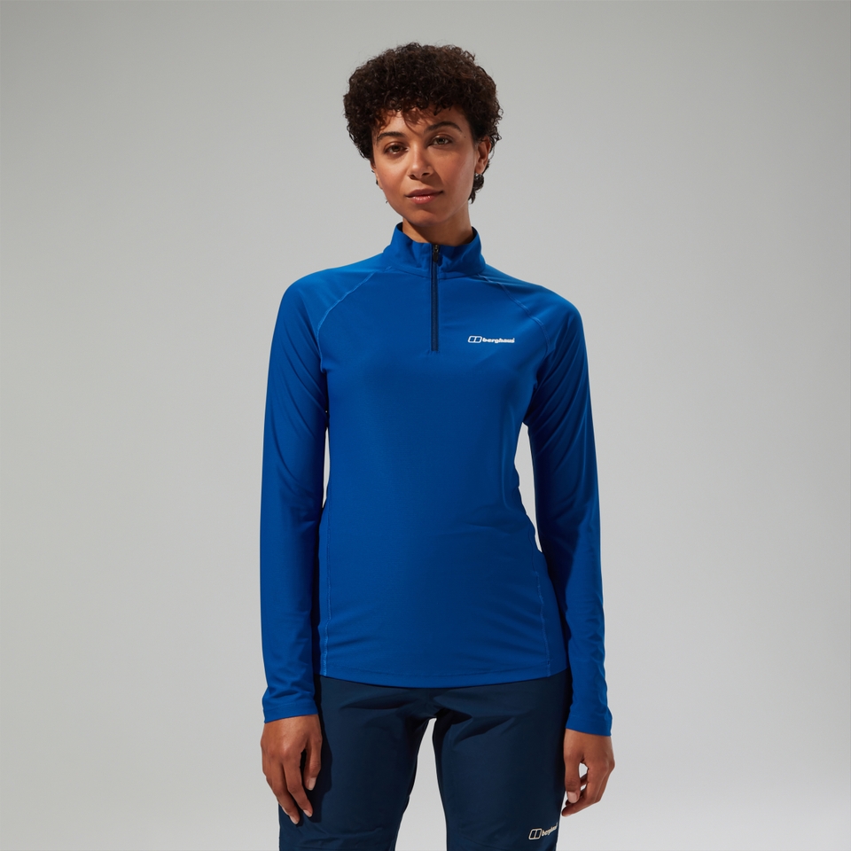 Women's 247 Half Zip Long Sleeve Tech Tee - Blue