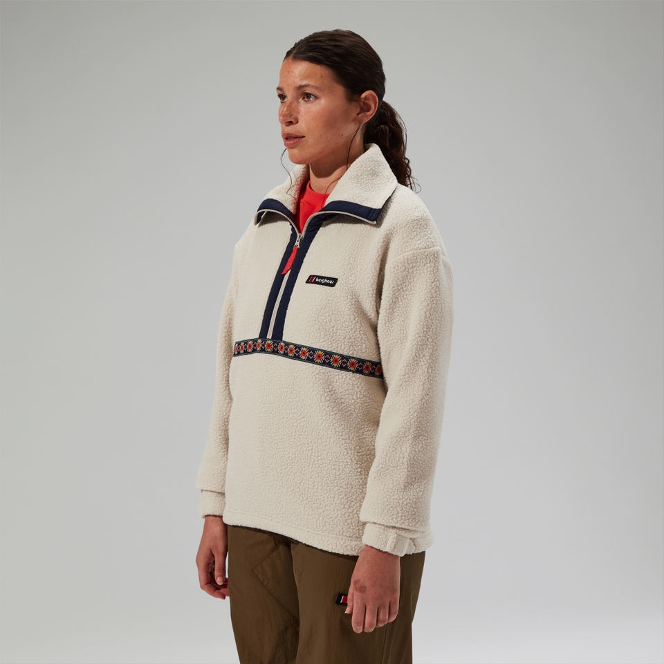Unisex Rhynie Aztec Half Zip Fleece - Grey/Blue