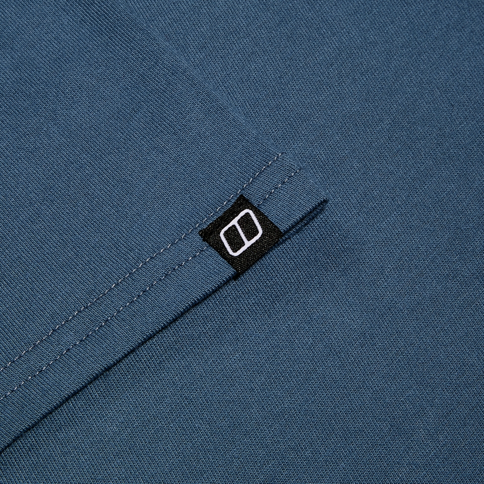 Men's Cheviot Box Logo Short Sleeve T-Shirt - Blue
