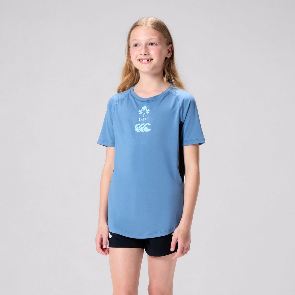 JUNIOR UNISEX IRELAND SUPERLIGHT TRAINING TEE BLUE/BLACK