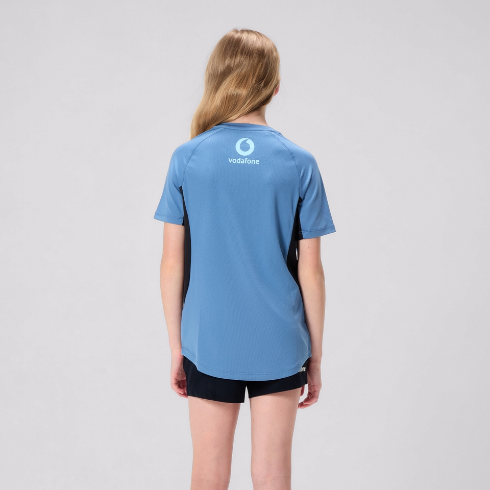 JUNIOR UNISEX IRELAND SUPERLIGHT TRAINING TEE BLUE/BLACK