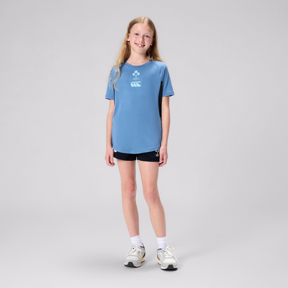 JUNIOR UNISEX IRELAND SUPERLIGHT TRAINING TEE BLUE/BLACK