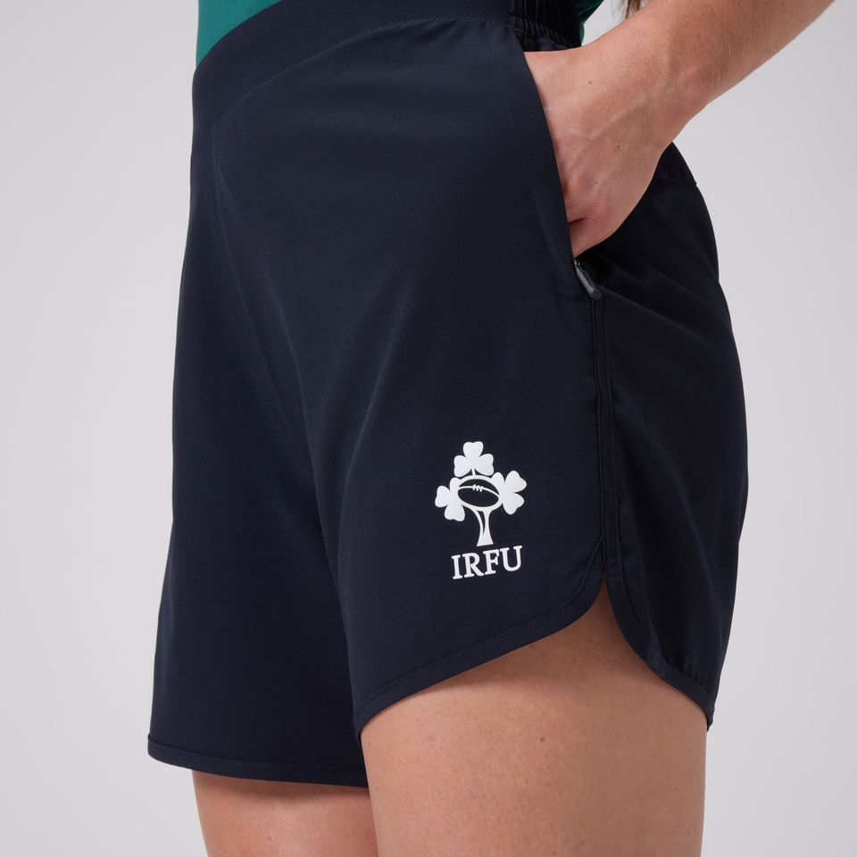 WOMENS IRELAND VAPODRI WOVEN GYM SHORTS BLACK