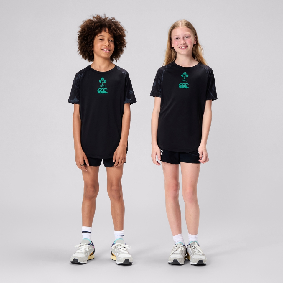 JUNIOR UNISEX IRELAND SUPER LIGHT TRAINING T-SHIRT BLACK