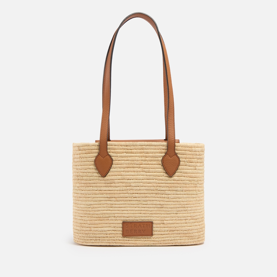 Strathberry The Strathberry Raffia and Leather Basket Bag