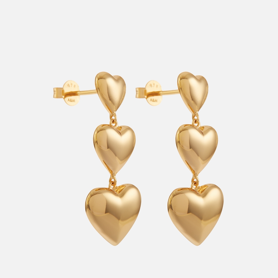 Astrid & Miyu Women's Heart Drop Stud Earrings - Gold