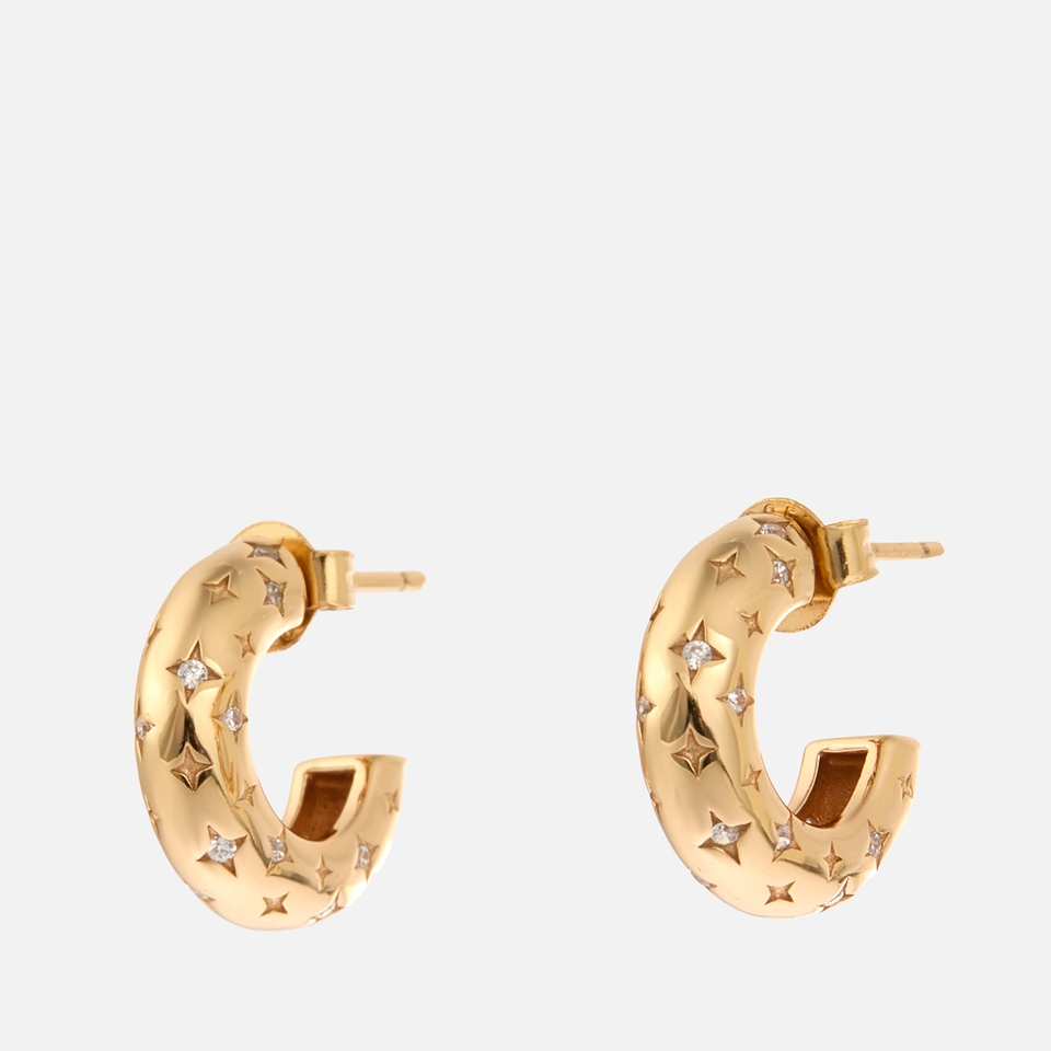 Astrid & Miyu Mini Cosmic Dome 18K Gold-Plated Sterling Silver Hoops