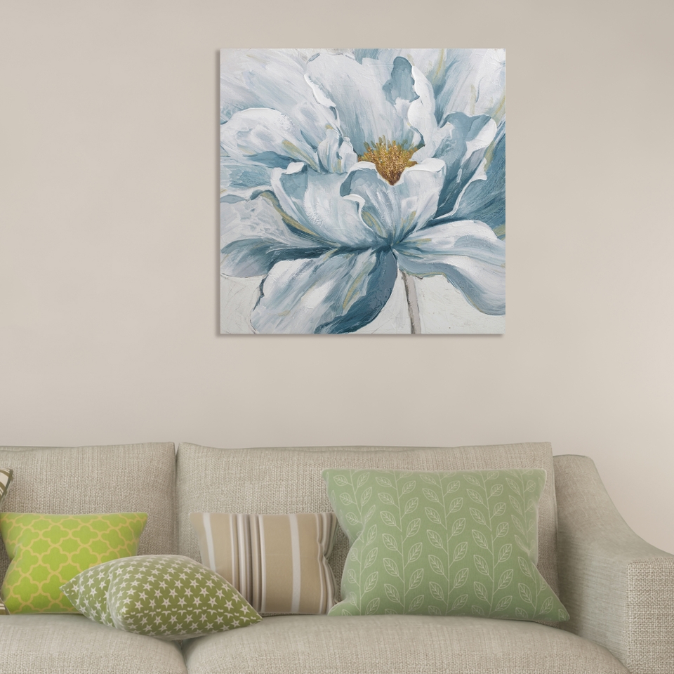 Textured Floral Canvas - 80x80cm