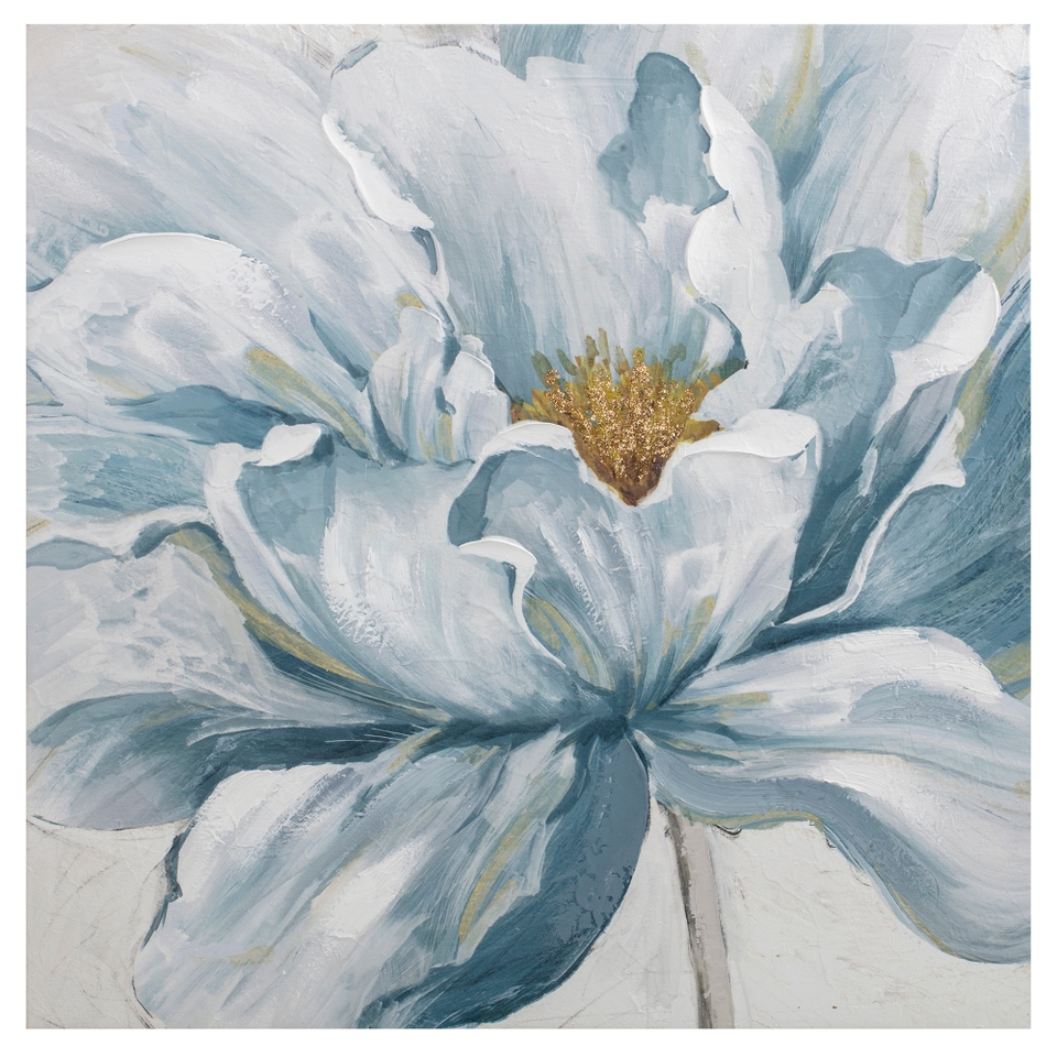 Textured Floral Canvas - 80x80cm