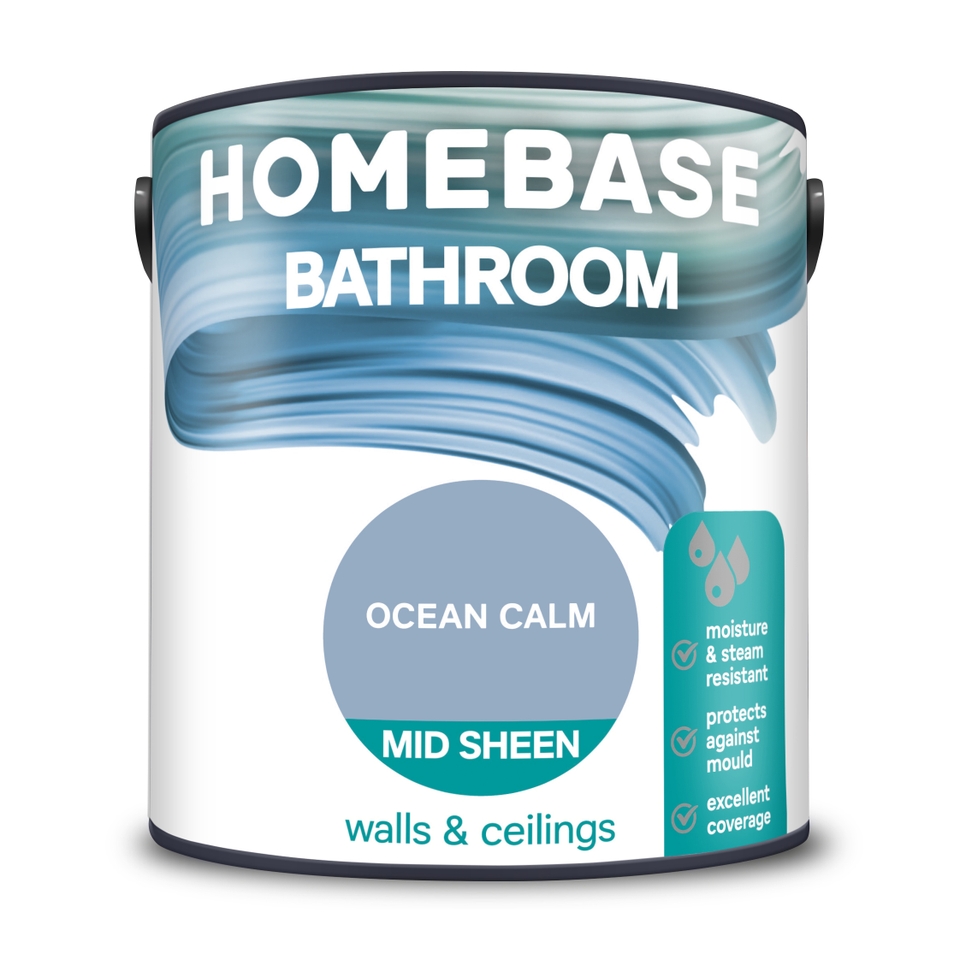 Homebase Bathroom Mid Sheen Paint Ocean Calm - 2.5L