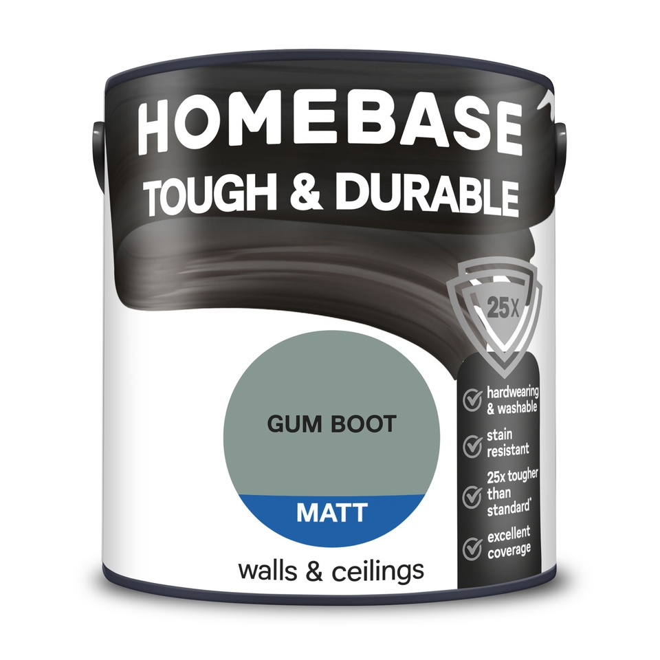Homebase Tough & Durable Matt Paint Gum Boot - 2.5L