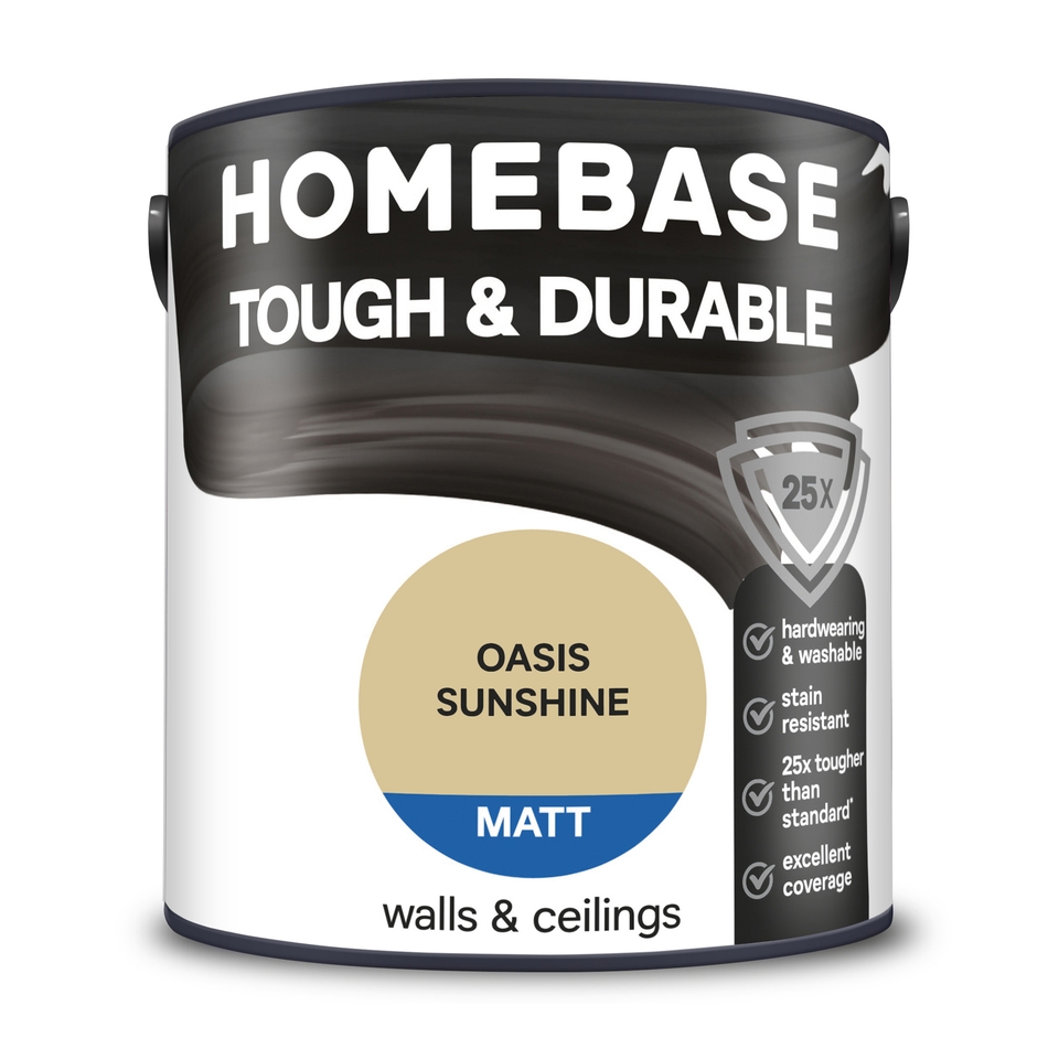 Homebase Tough & Durable Matt Paint Oasis Sunshine - 2.5L