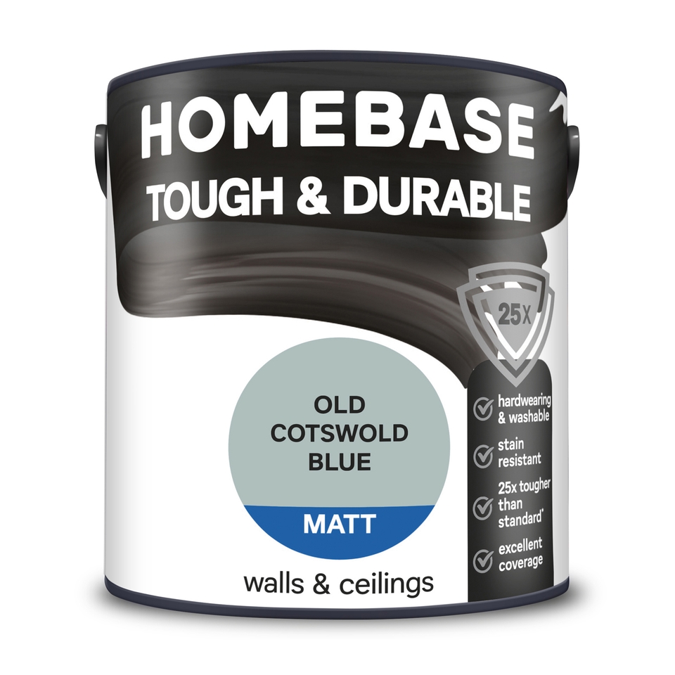 Homebase Tough & Durable Matt Paint Old Cotswold Blue - 2.5L