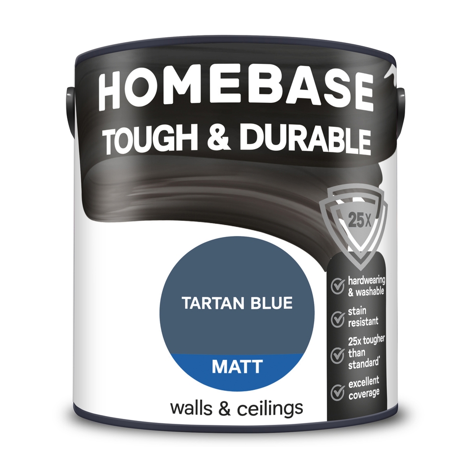 Homebase Tough & Durable Matt Paint Tartan Blue - 2.5L
