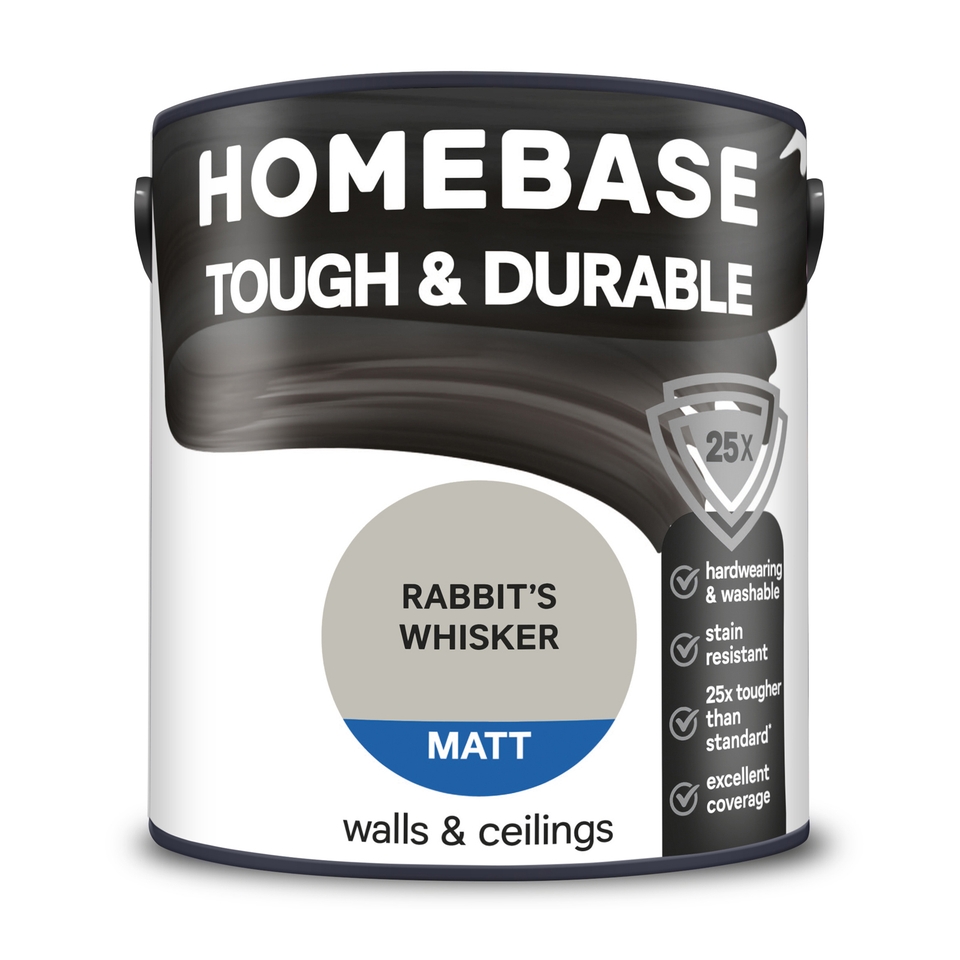 Homebase Tough & Durable Matt Paint Rabbit's Whisker - 2.5L