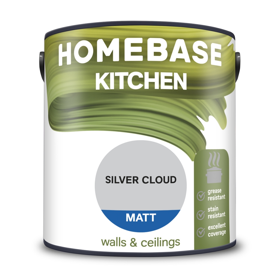 Homebase Kitchen Matt Paint Silver Cloud - 2.5L