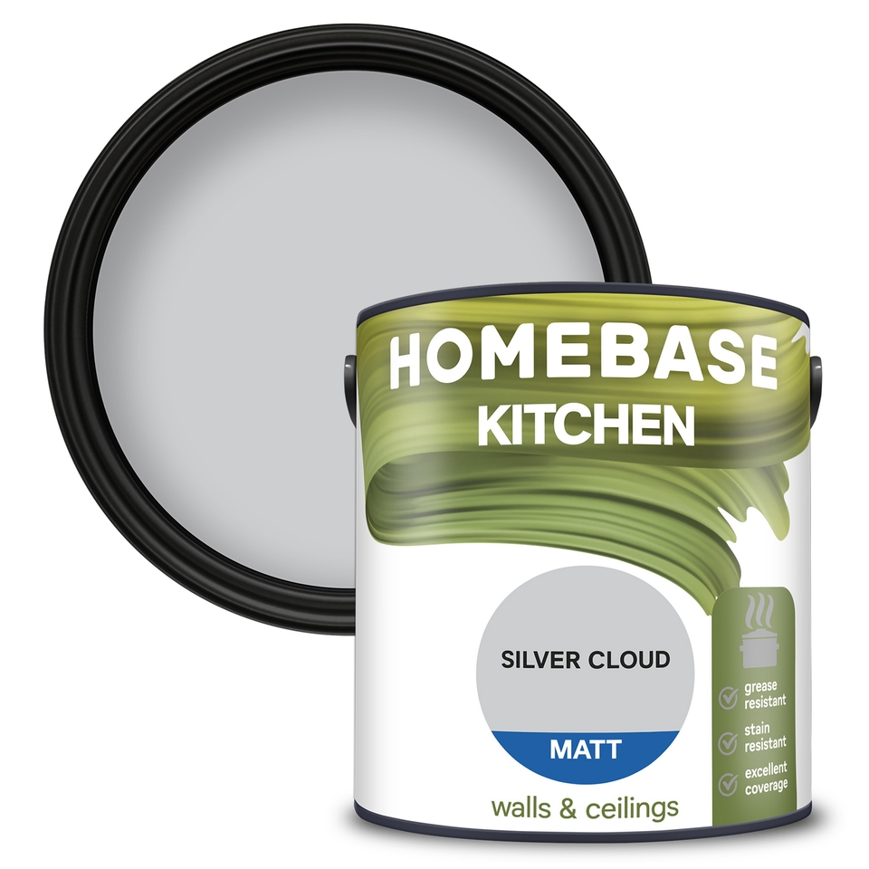 Homebase Kitchen Matt Paint Silver Cloud - 2.5L