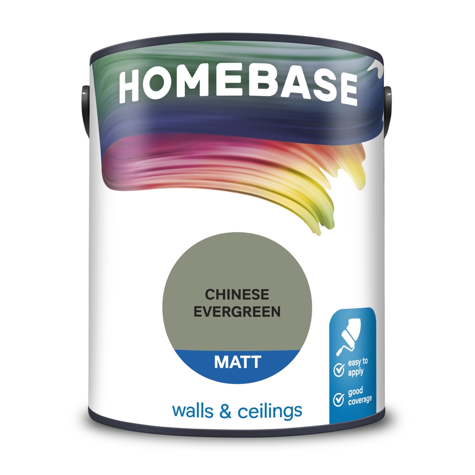 Homebase Matt Emulsion Paint Chinese Evergreen - 5L