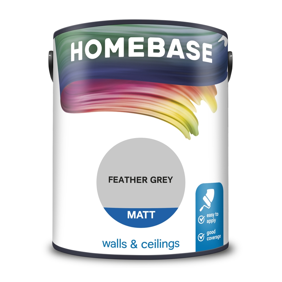 Homebase Matt Emulsion Paint Feather Grey - 5L