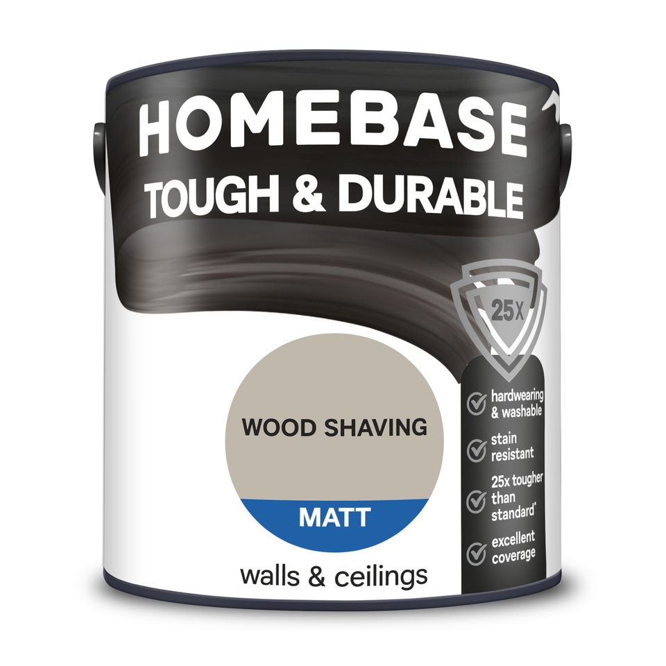 Homebase Tough & Durable Matt Paint Wood Shaving - 2.5L