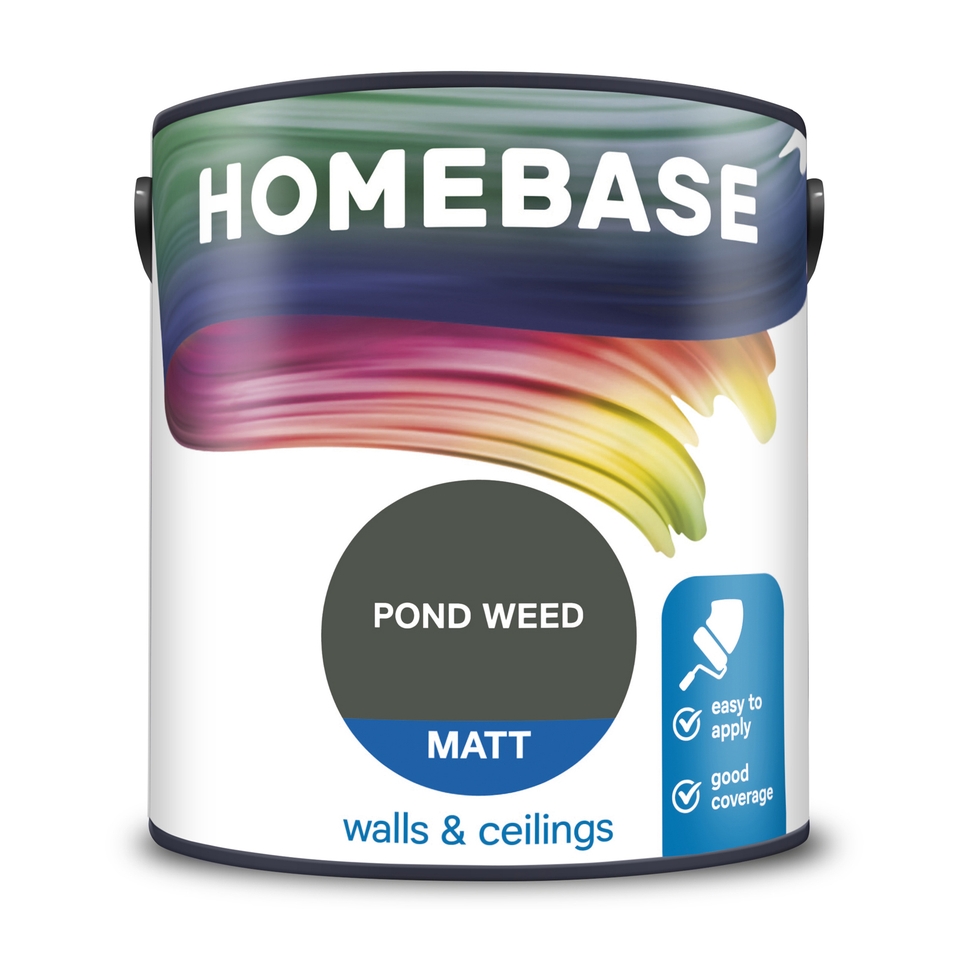 Homebase Matt Emulsion Paint Pond Weed - 2.5L