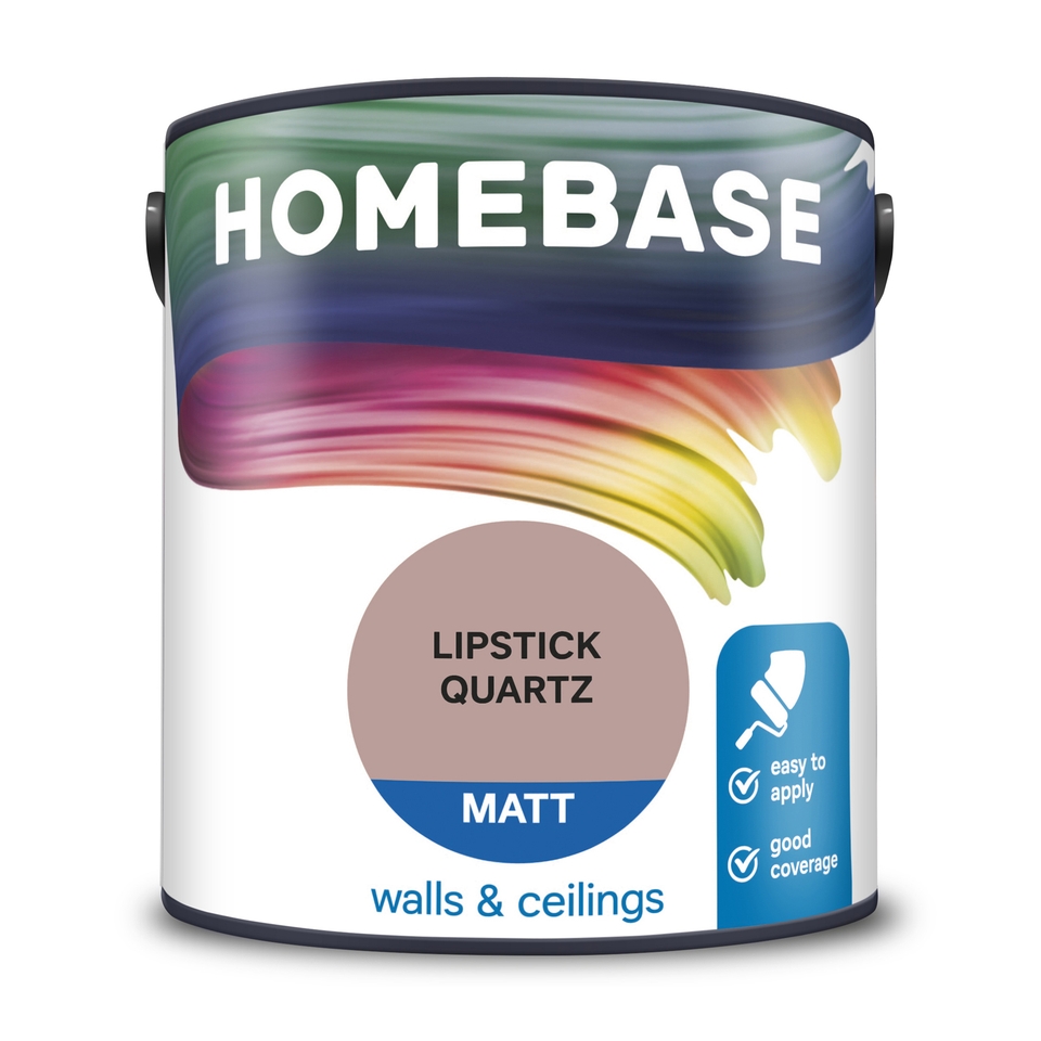 Homebase Matt Emulsion Paint Lipstick Quartz - 2.5L