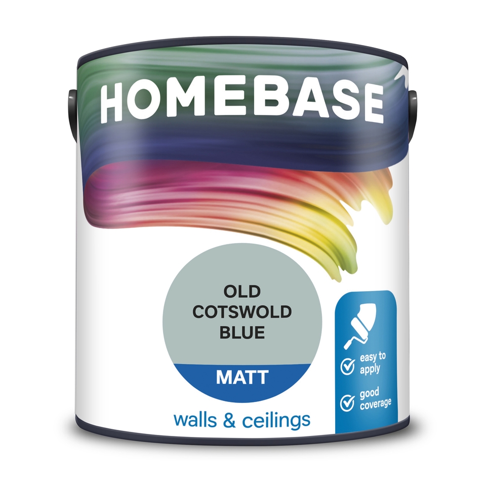 Homebase Matt Emulsion Paint Old Cotswold Blue - 2.5L