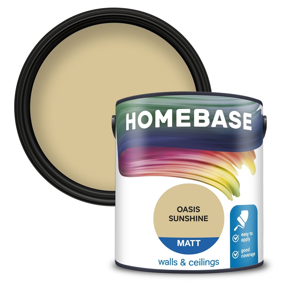 Homebase Matt Emulsion Paint Oasis Sunshine - 2.5L | Homebase