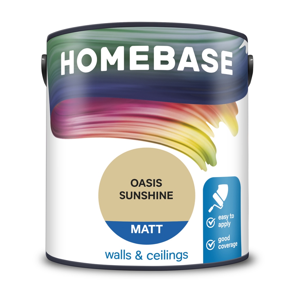 Homebase Matt Emulsion Paint Oasis Sunshine - 2.5L