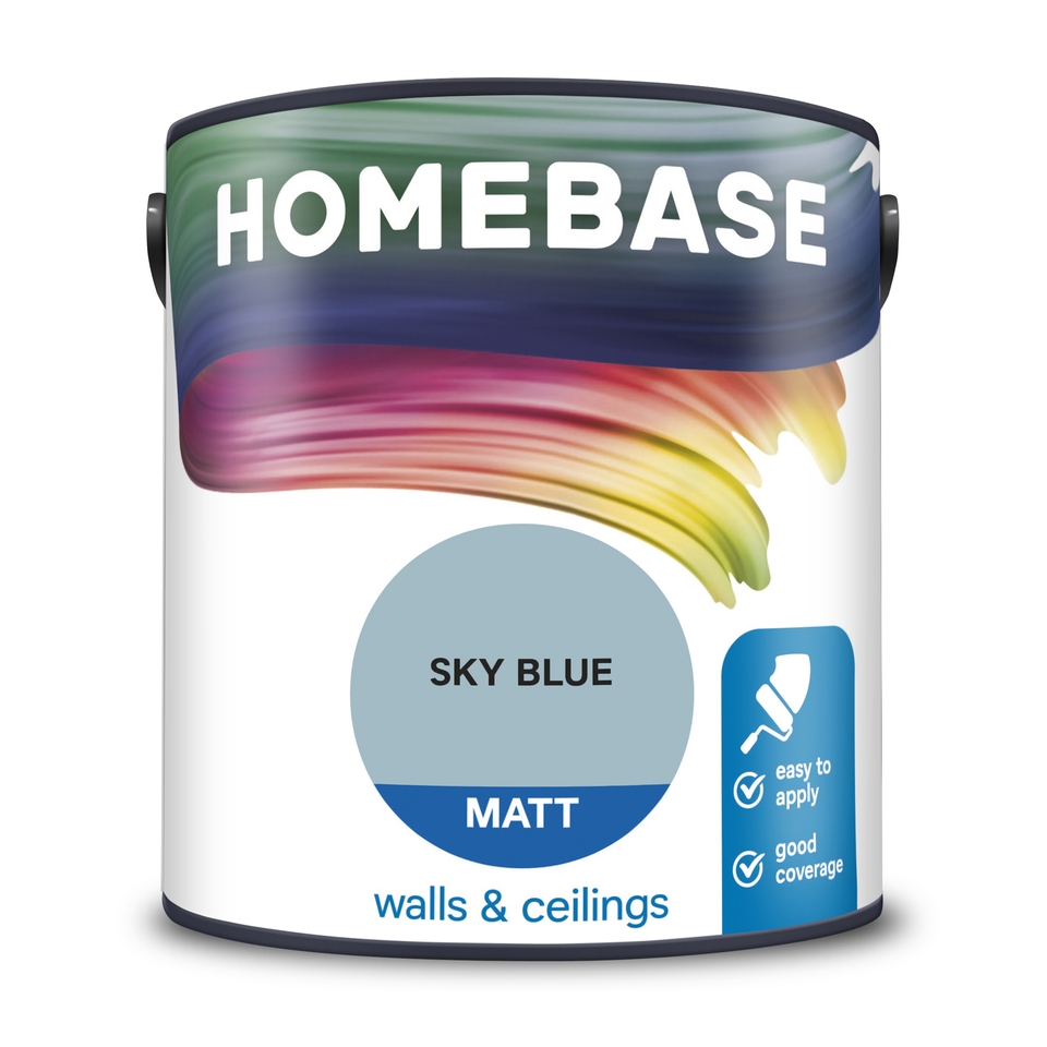 Homebase Matt Emulsion Paint Sky Blue 2.5L Homebase