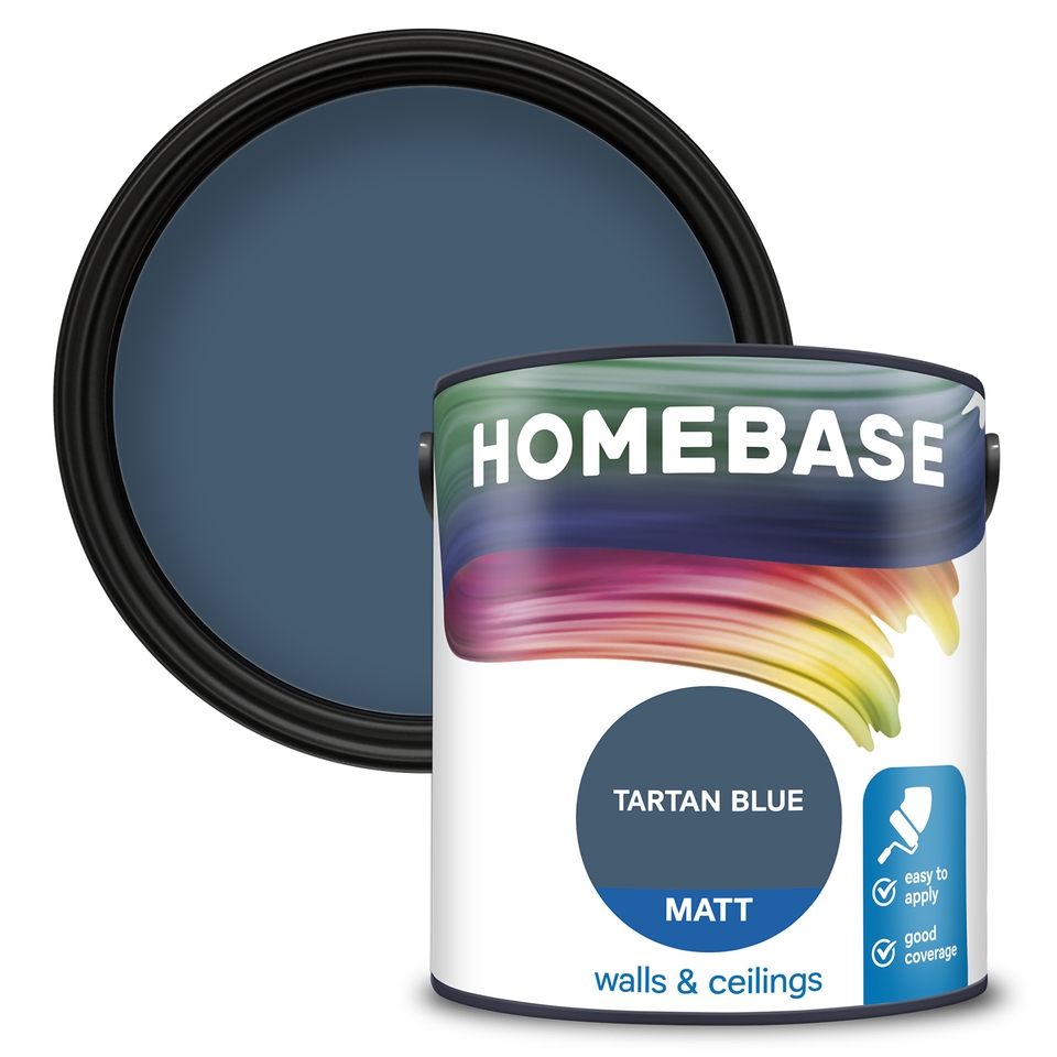 Homebase Matt Emulsion Paint Tartan Blue 2.5L Homebase