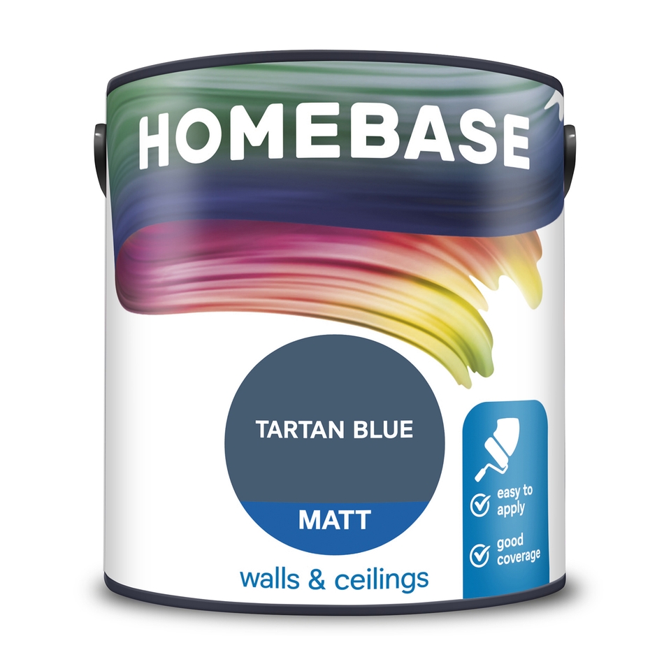 Homebase Matt Emulsion Paint Tartan Blue 2.5L Homebase
