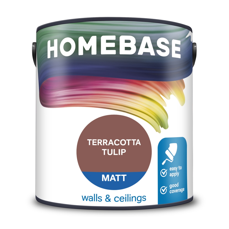 Homebase Matt Emulsion Paint Terracotta Tulip - 2.5L