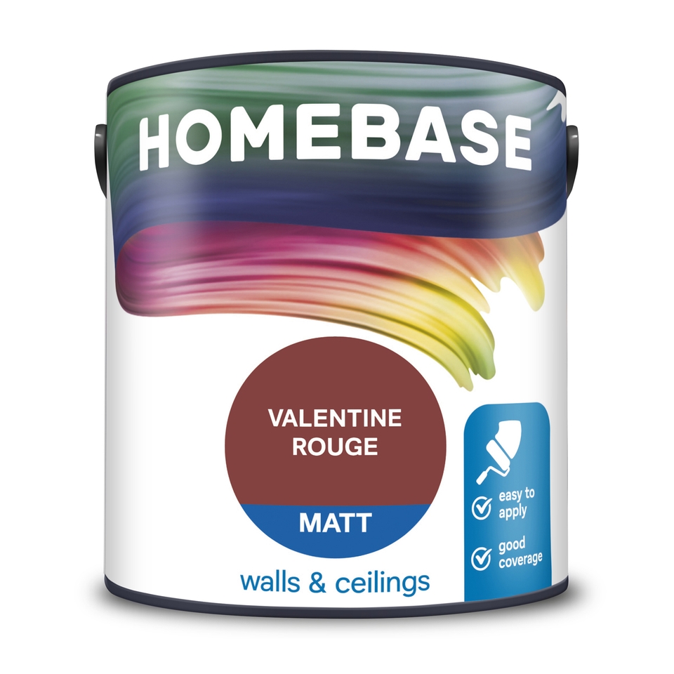 Homebase Matt Emulsion Paint Valentine Rouge - 2.5L