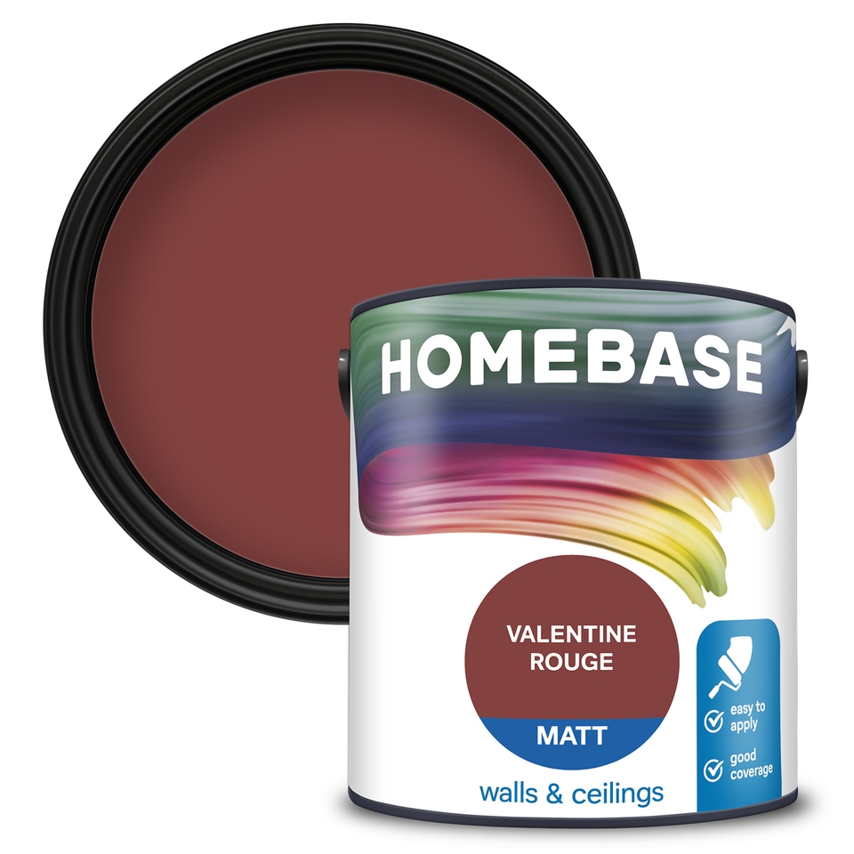 Homebase Matt Emulsion Paint Valentine Rouge - 2.5L