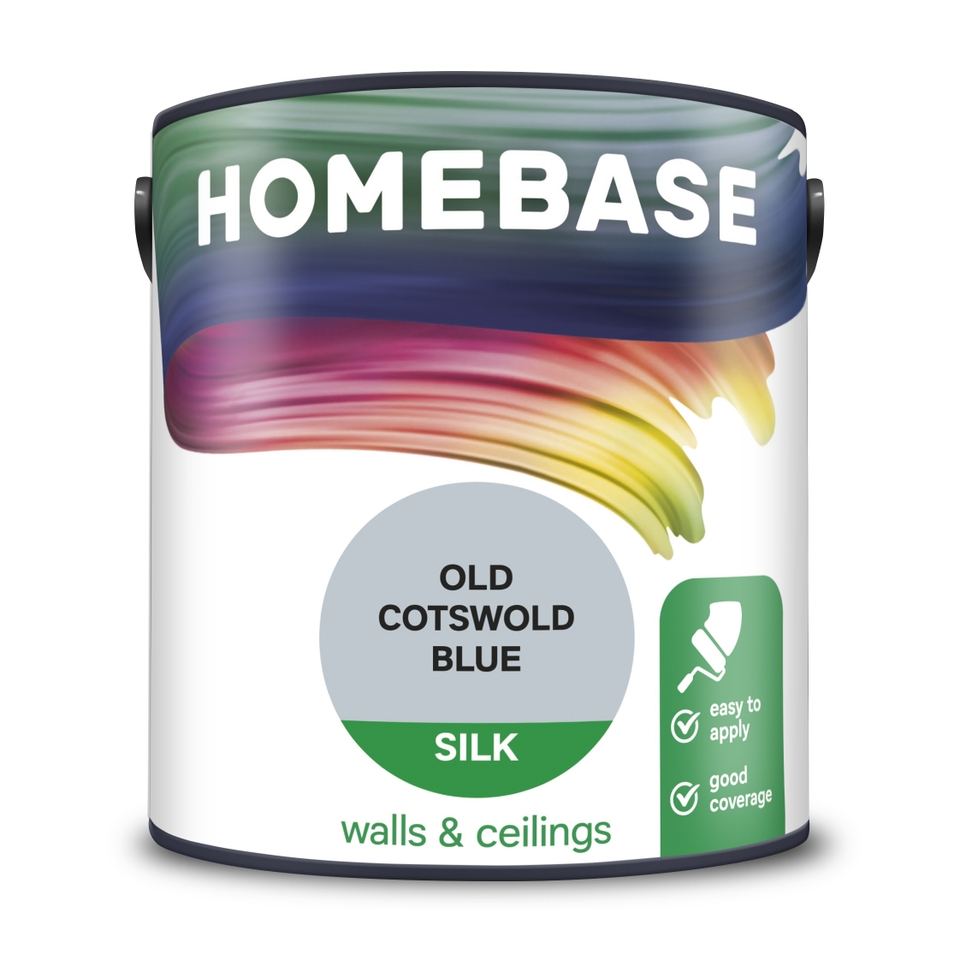 Homebase Silk Emulsion Paint Old Cotswold Blue - 2.5L