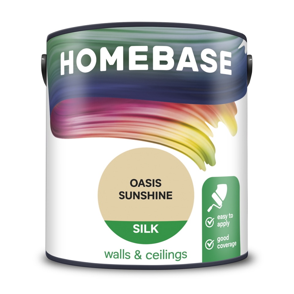Homebase Silk Emulsion Paint Oasis Sunshine - 2.5L