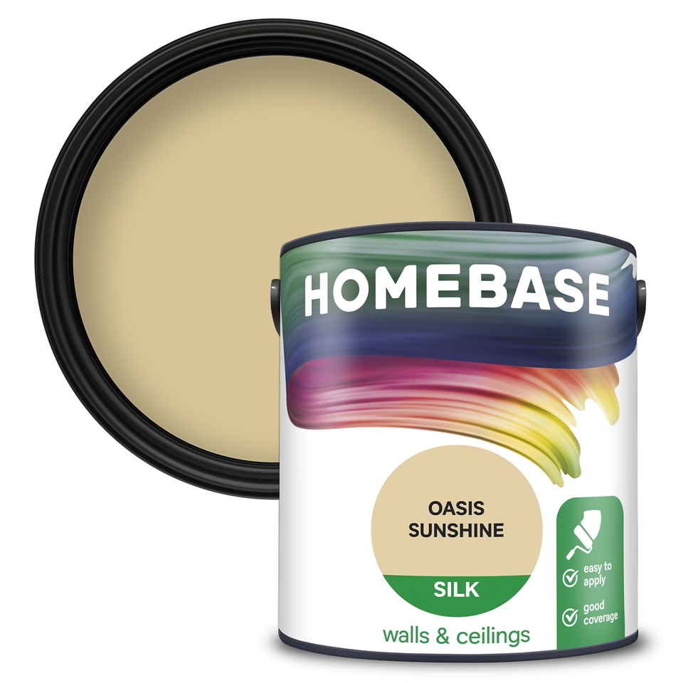 Homebase Silk Emulsion Paint Oasis Sunshine - 2.5L