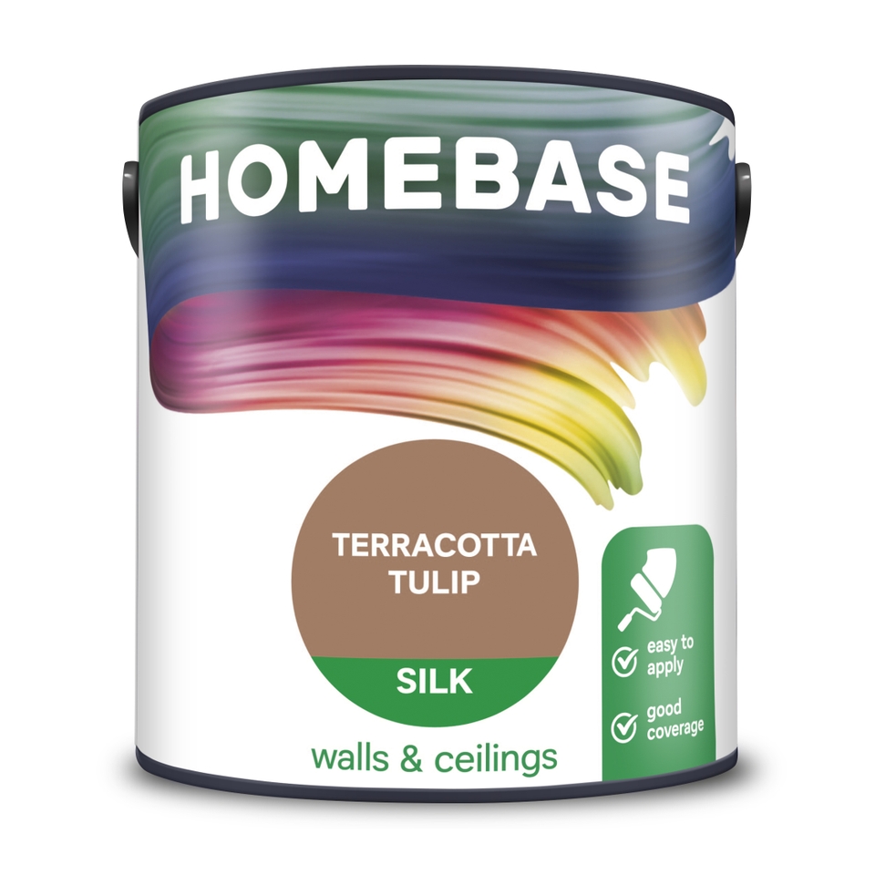 Homebase Silk Emulsion Paint Terracotta Tulip - 2.5L
