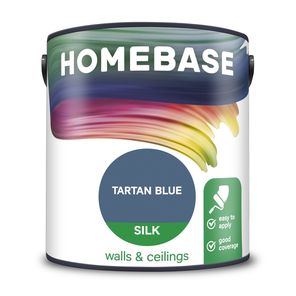 Homebase Silk Emulsion Paint Tartan Blue - 2.5L