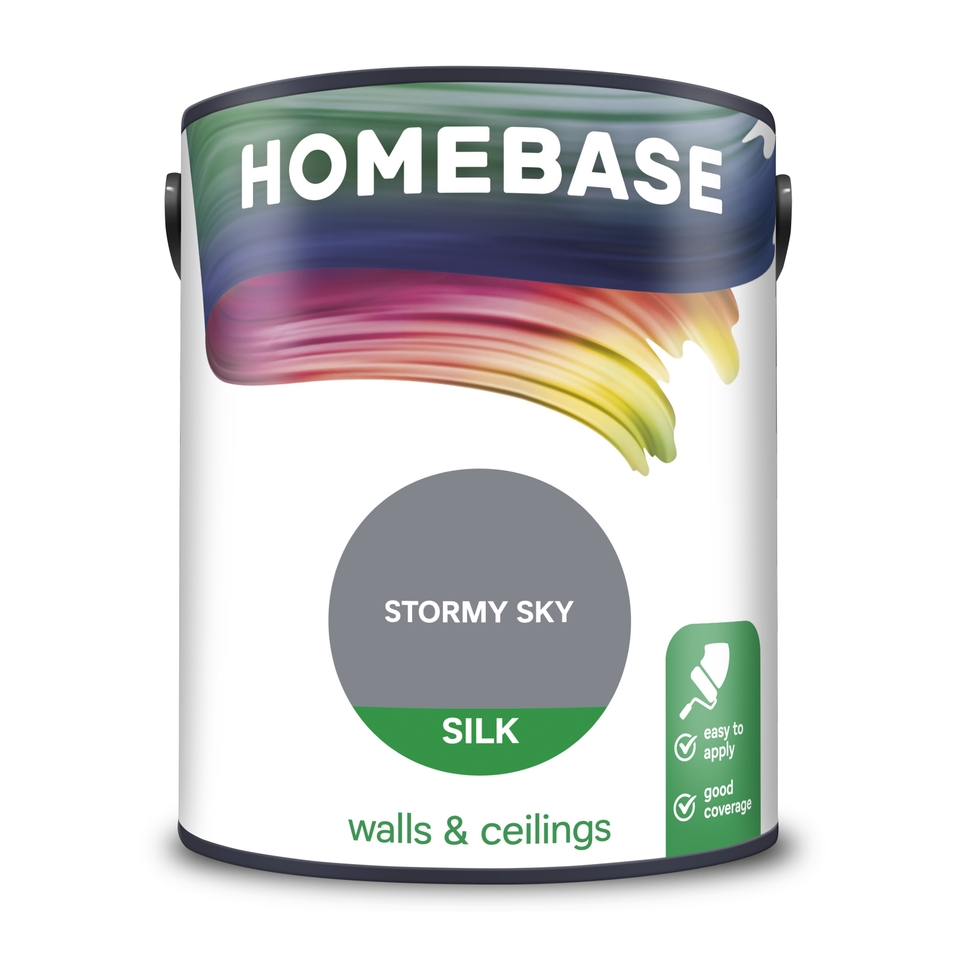 Homebase Silk Emulsion Paint Stormy Sky - 5L