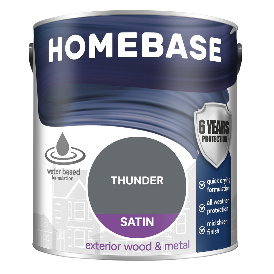 Homebase Exterior Satin Paint Thunder - 2.5L